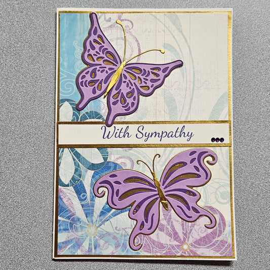 Purple Butterflies Sympathy Card