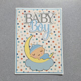 Baby Sleeping on the Moon Baby Card