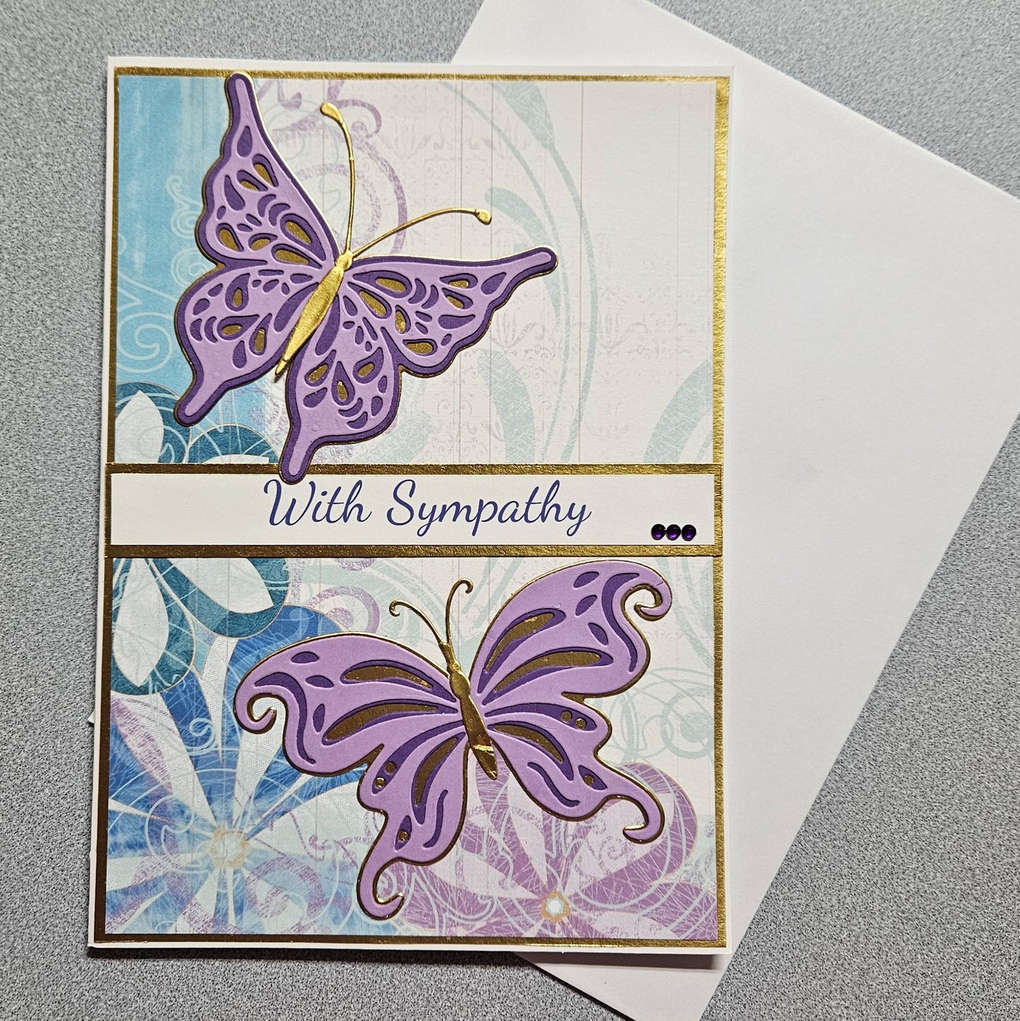 Purple Butterflies Sympathy Card