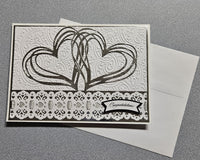 Silver Hearts Wedding Card