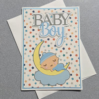 Baby Sleeping on the Moon Baby Card