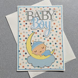 Baby Sleeping on the Moon Baby Card