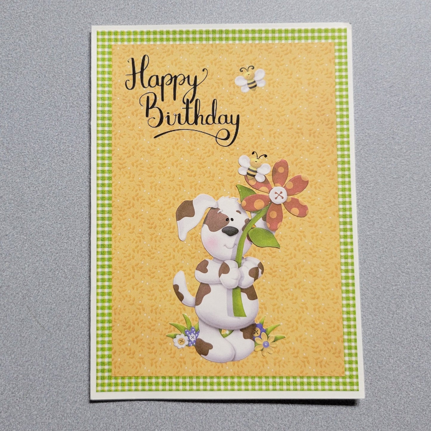 Doggie with Flowers Birthday Card
