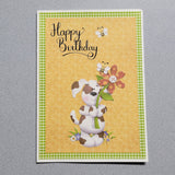 Doggie with Flowers Birthday Card