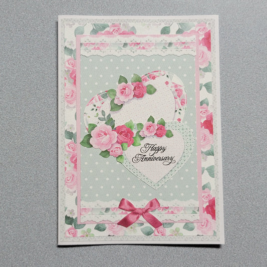 Pink Roses Anniversary Card