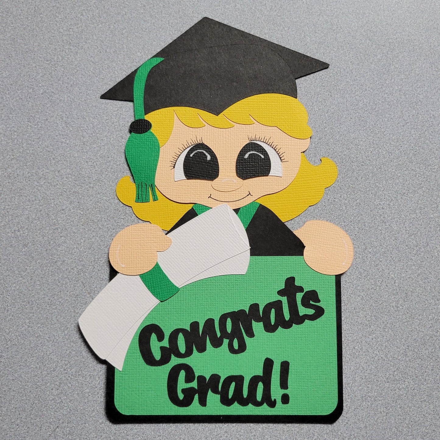 Green Blonde Girl Graduate Money/Gift Card Holder.