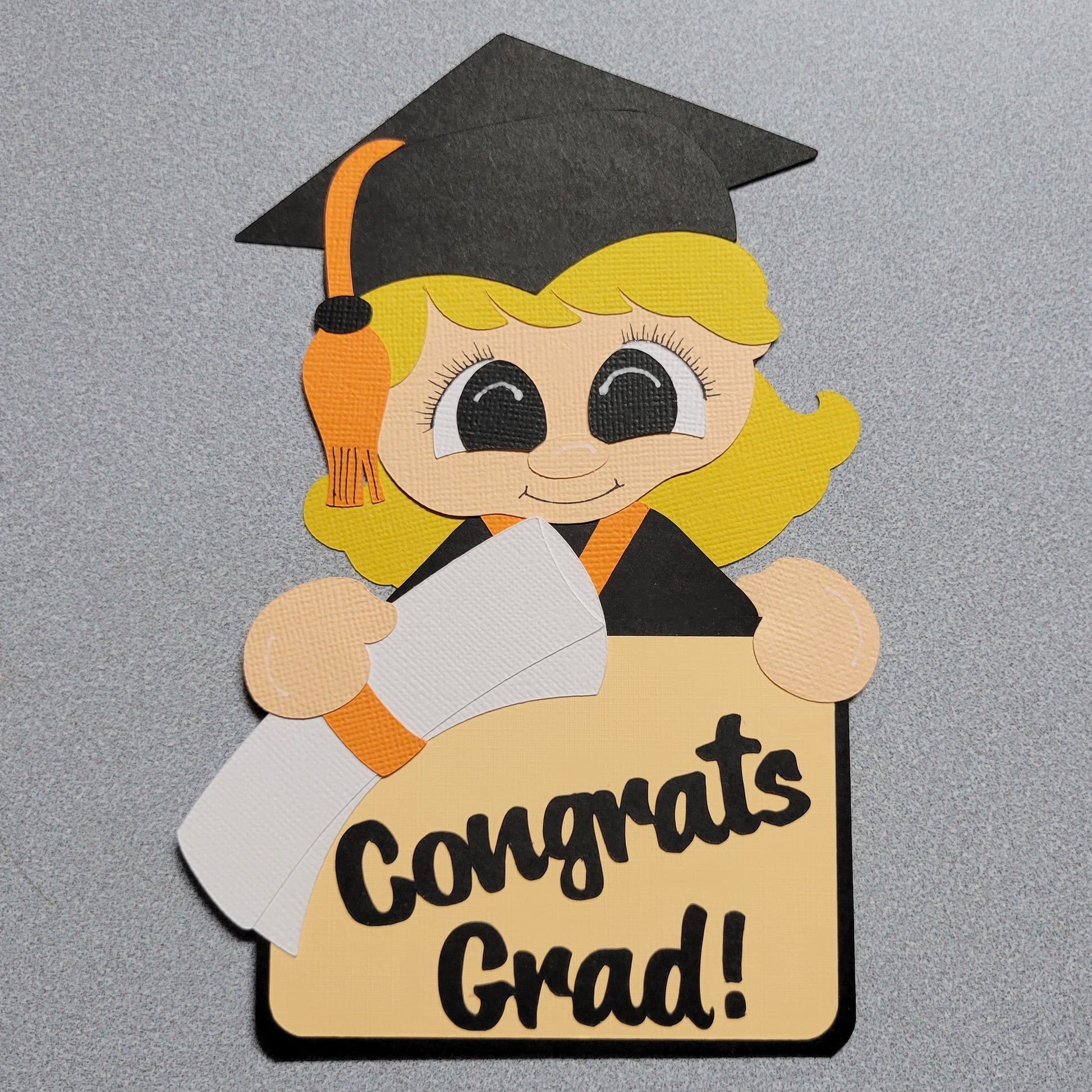 Orange Blonde Girl Graduate Money/Gift Card Holder.