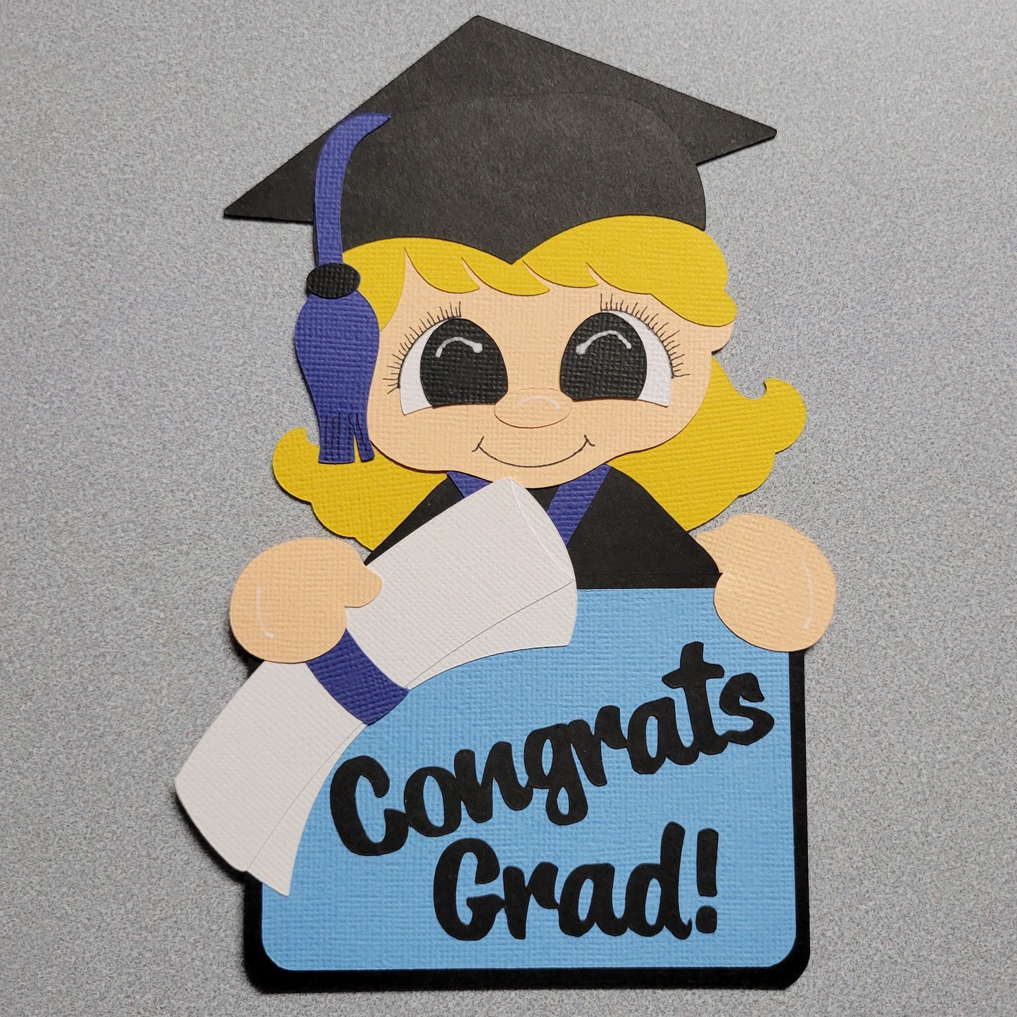 Blue Blonde Girl Graduate Money/Gift Card Holder.