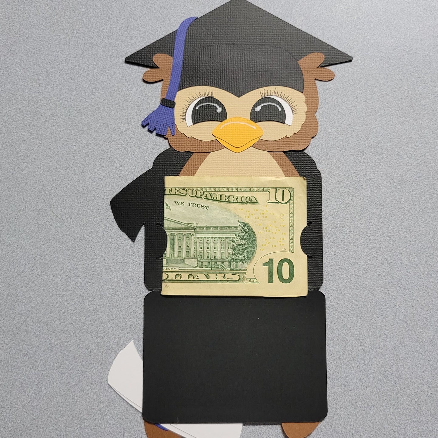 Owl Graduate Money/Gift Card Holder with money.