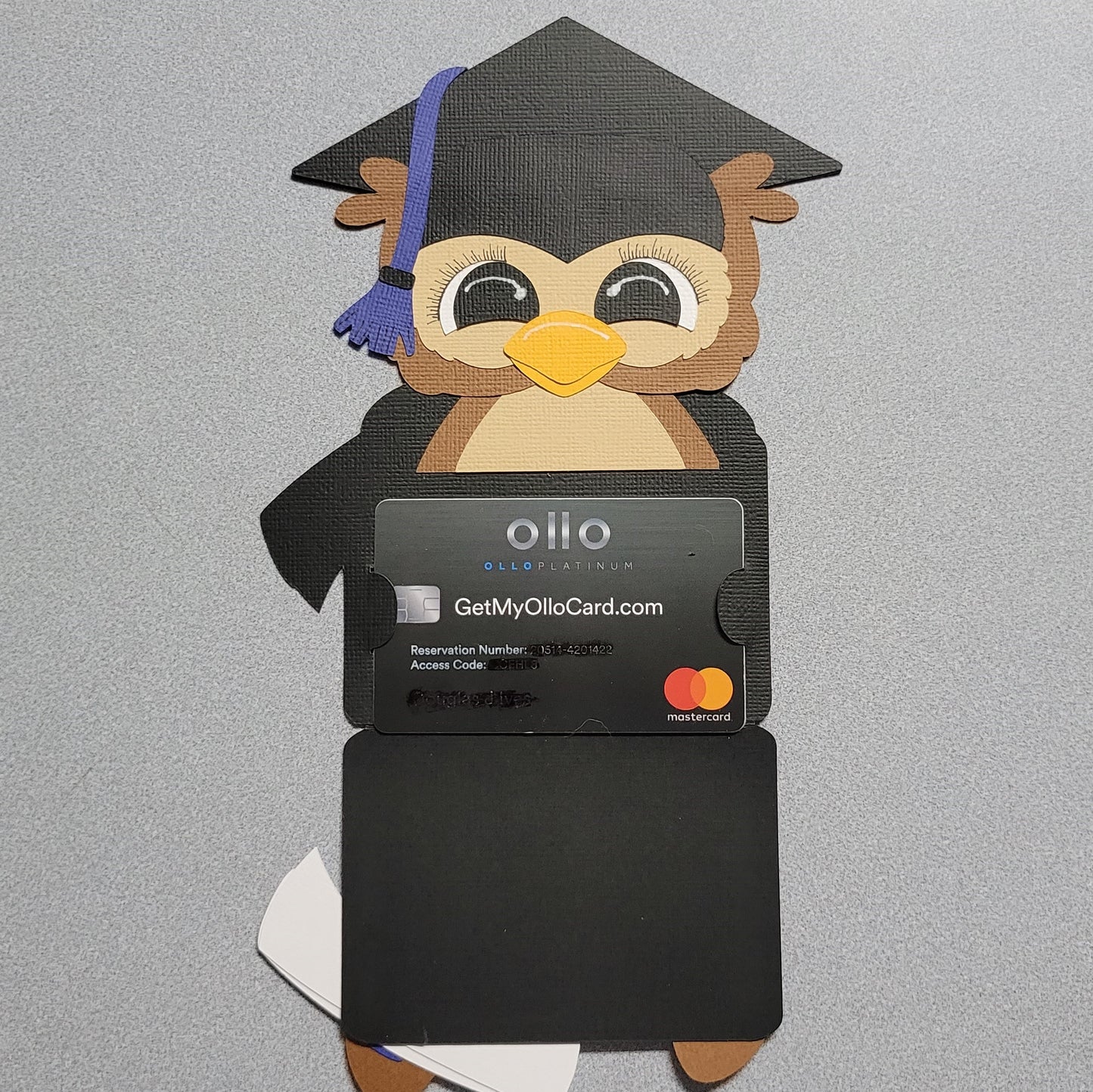 Owl Graduate Money/Gift Card Holder with gift card.