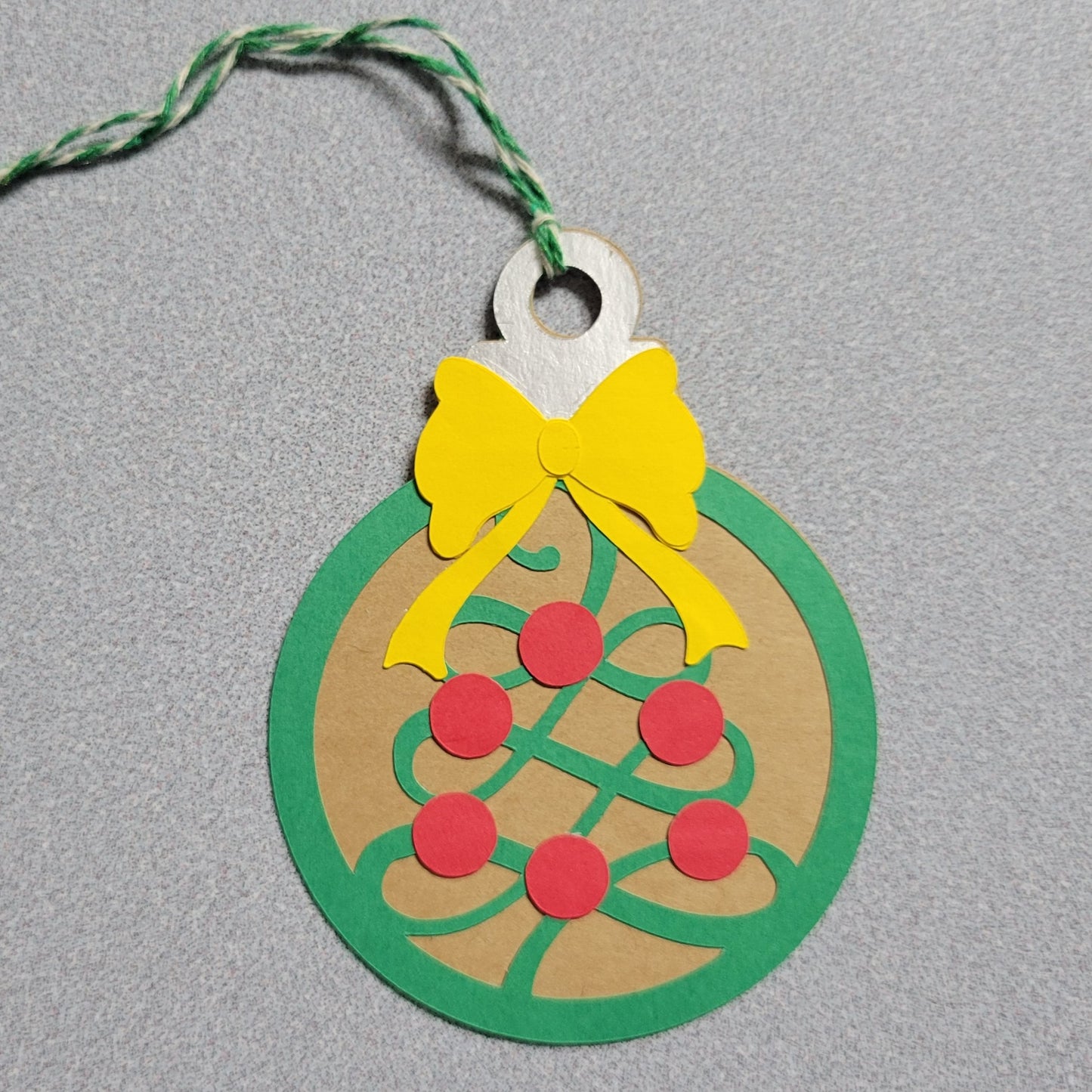 Green Tree Ornament Gift Tag.