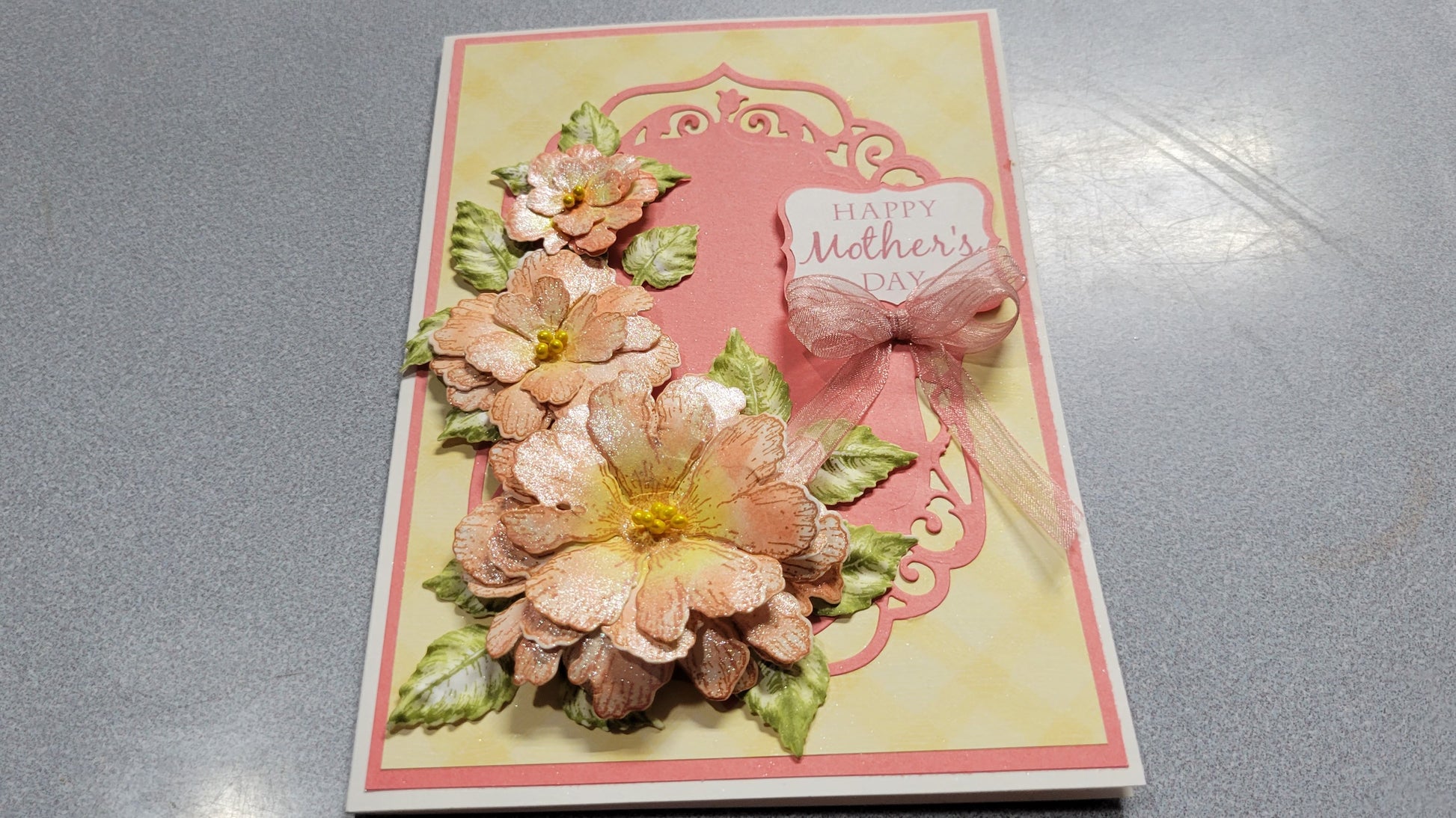 3 dimensional view of Mother's Day card.