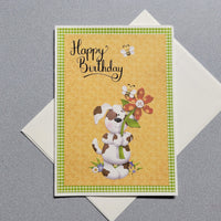 Doggie with Flowers Birthday Card