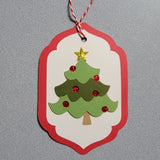 Red Christmas Tree Gift Tag.