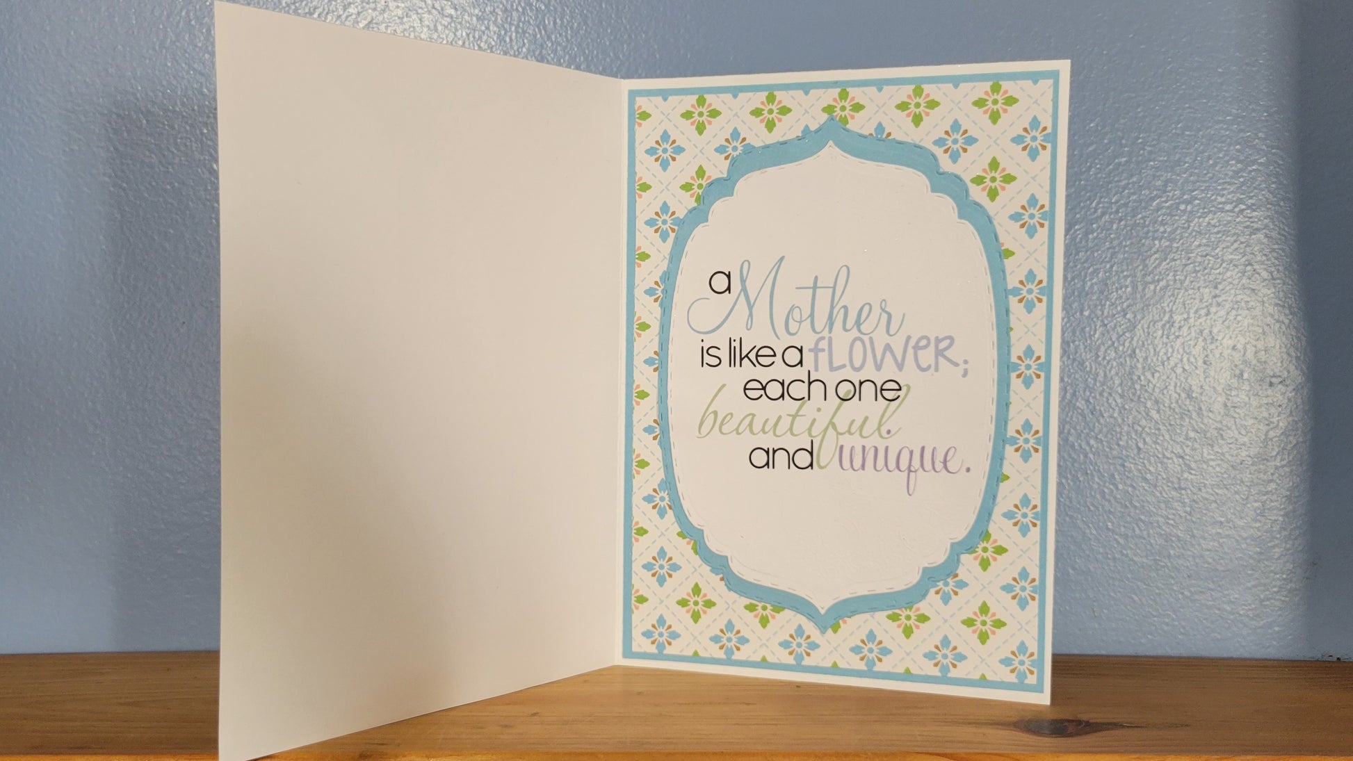 Mother's Day card inside sentiment.