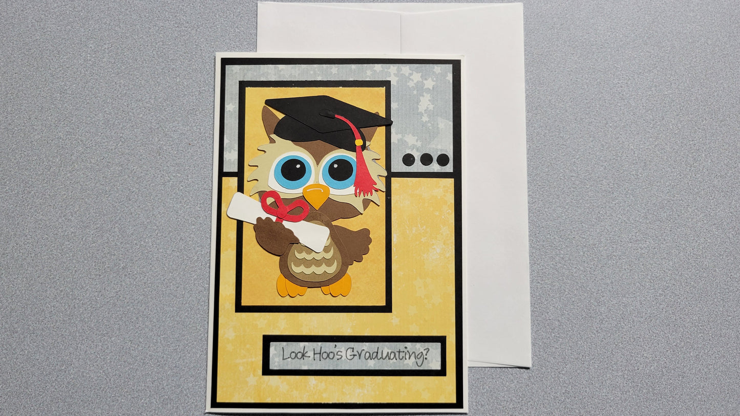 Owl Graduation Card with envelope.