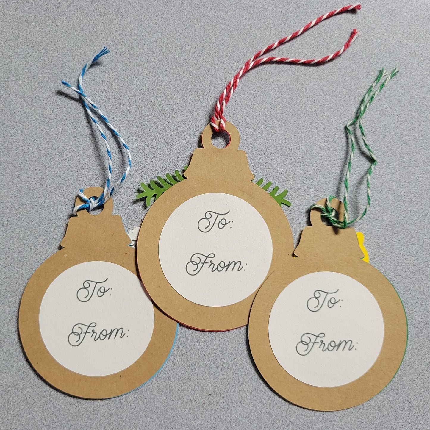 Back side of Ornament Trio Gift Tags.