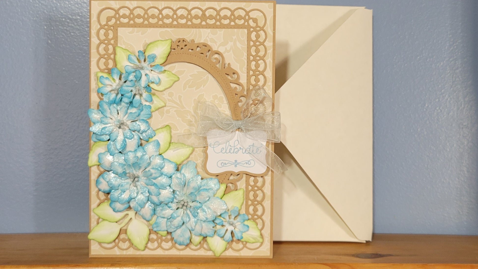 Celebrate card and envelope.